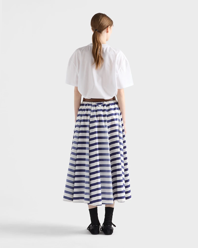 Striped old poplin full skirt