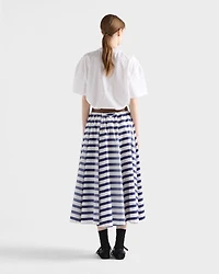 Striped old poplin full skirt