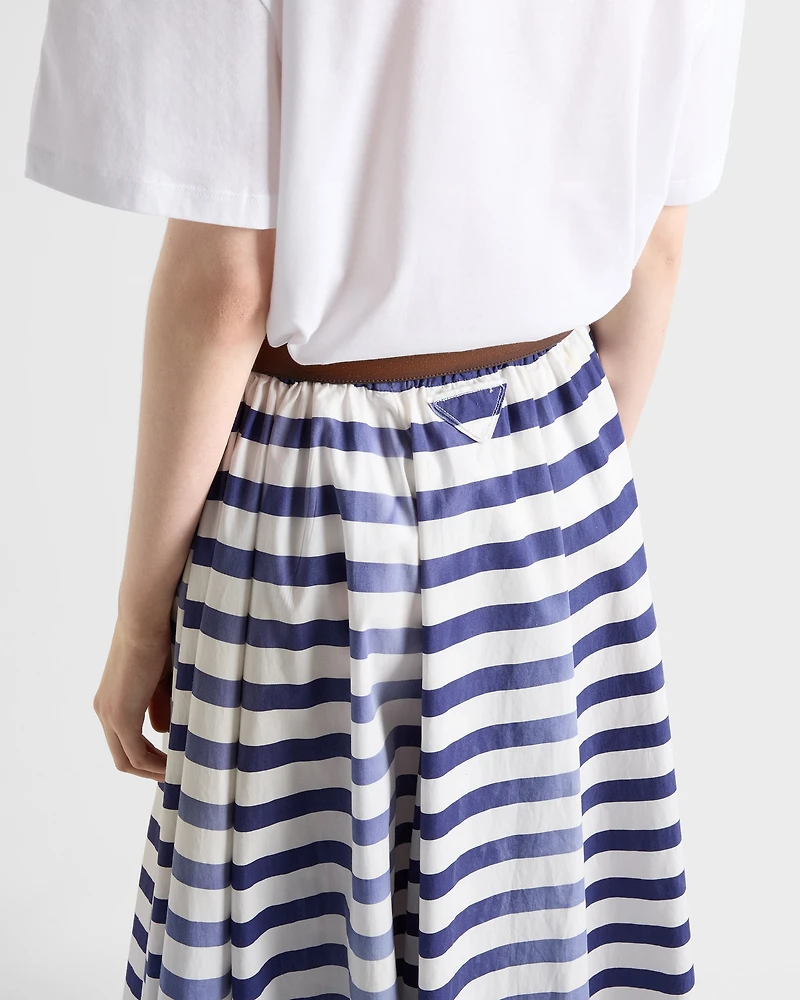 Striped old poplin full skirt