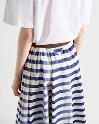 Striped old poplin full skirt