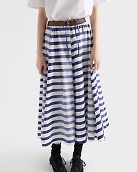 Striped old poplin full skirt