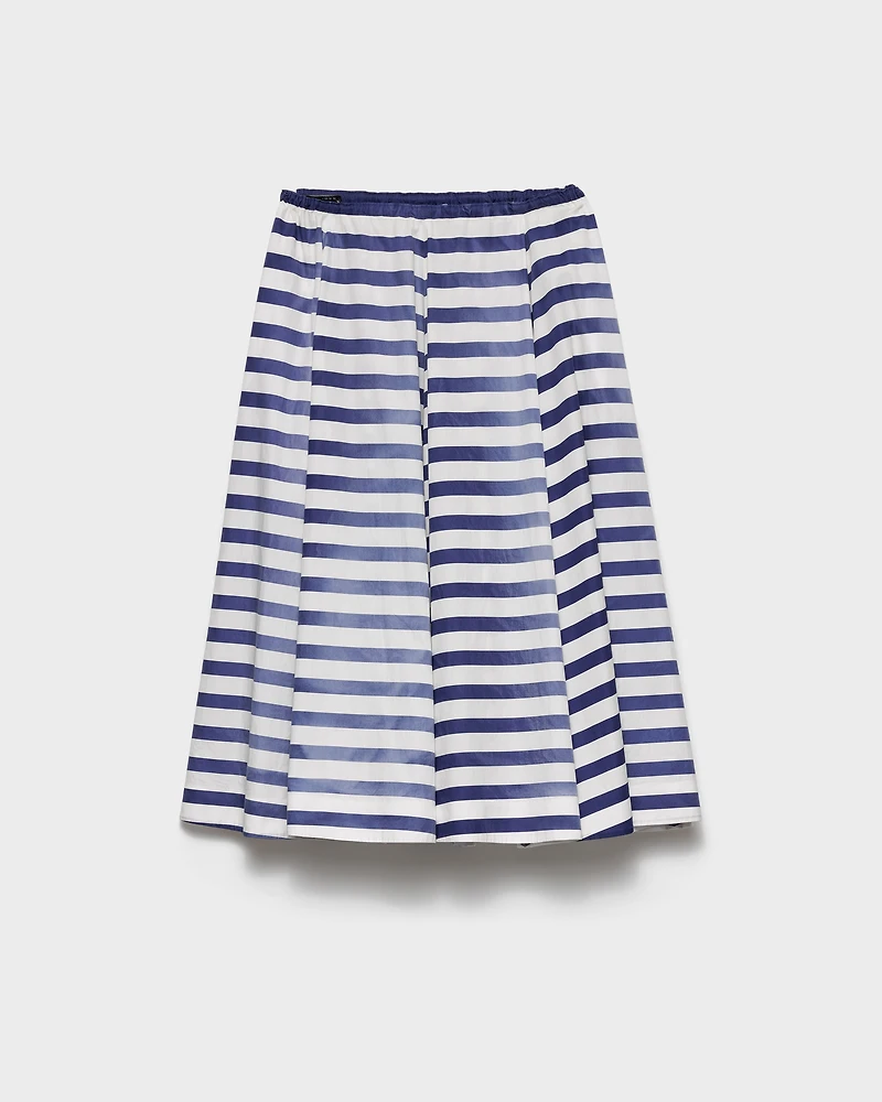 Striped old poplin full skirt