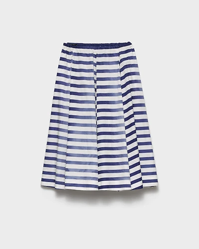 Striped old poplin full skirt