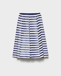 Striped old poplin full skirt