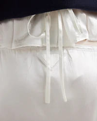 Embroidered satin skirt