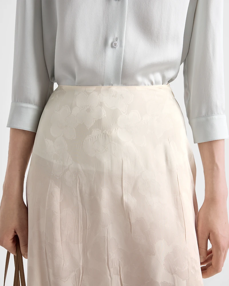 Floral print jacquard skirt