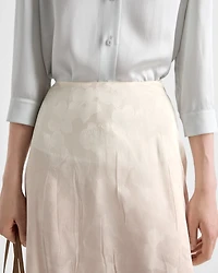 Floral print jacquard skirt