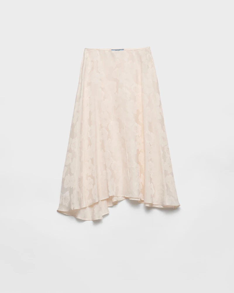 Floral print jacquard skirt
