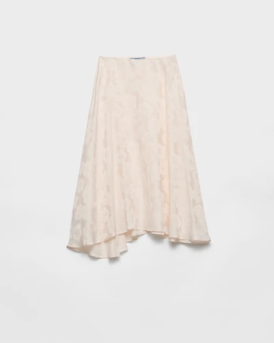 Floral print jacquard skirt