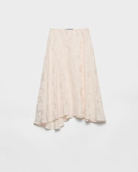 Floral print jacquard skirt