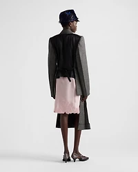 Mouliné wool midi-skirt