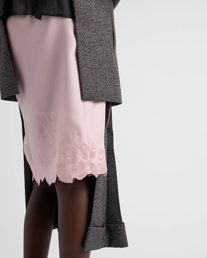 Mouliné wool midi-skirt