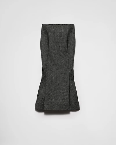 Mouliné wool midi-skirt