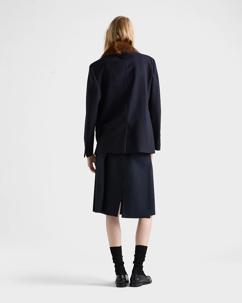Wool hopsack skirt