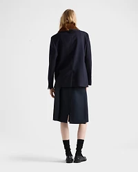 Wool hopsack skirt