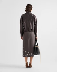 Embroidered silk and wool skirt