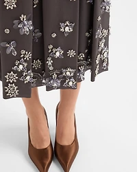 Embroidered silk and wool skirt