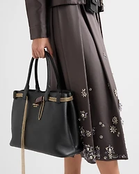 Embroidered silk and wool skirt