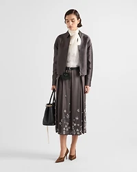 Embroidered silk and wool skirt