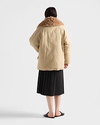 Pleated wool flannel skirt