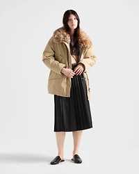 Pleated wool flannel skirt