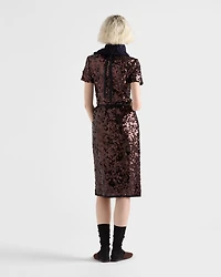 Embroidered sequin skirt