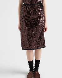 Embroidered sequin skirt