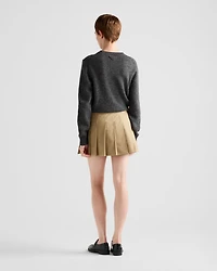 Twill miniskirt with leather belt