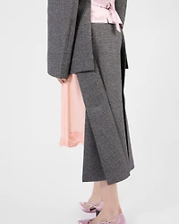 Deconstructed Prince of Wales checked mouliné wool midi-skirt