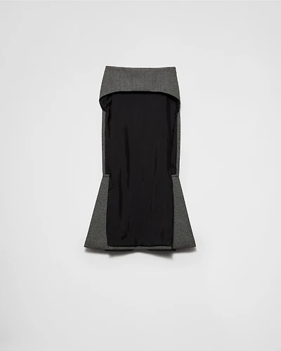 Deconstructed Prince of Wales checked mouliné wool midi-skirt