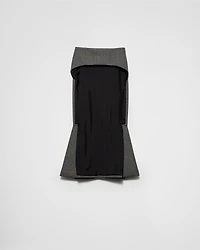 Deconstructed Prince of Wales checked mouliné wool midi-skirt