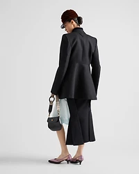 Deconstructed chevron midi-skirt