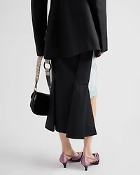 Deconstructed chevron midi-skirt