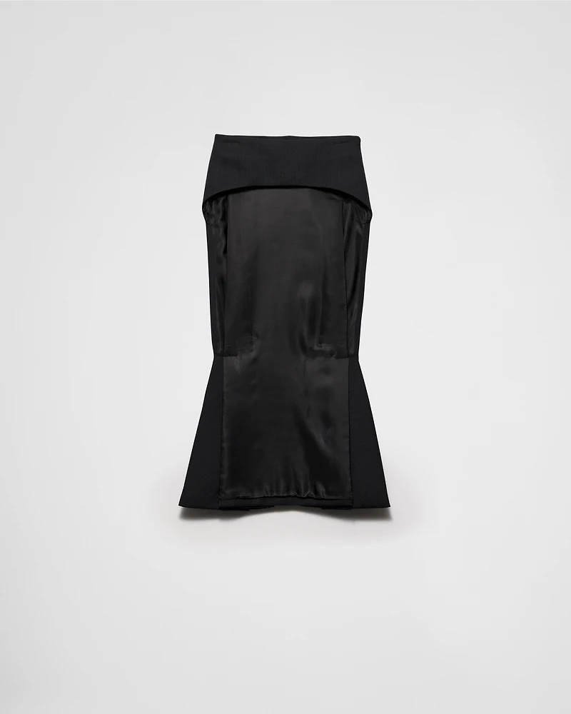 Deconstructed chevron midi-skirt