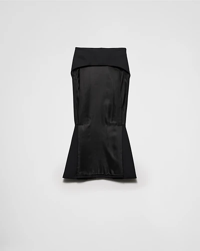 Deconstructed chevron midi-skirt