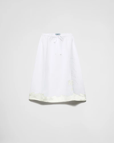 Embroidered linen skirt