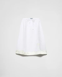 Embroidered linen skirt