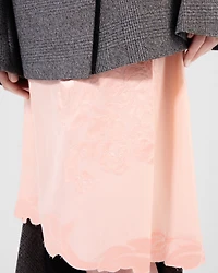 Embroidered habutai silk skirt