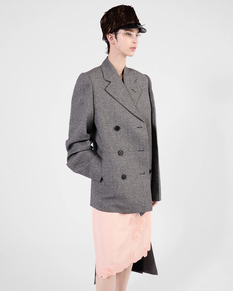 Embroidered habutai silk skirt