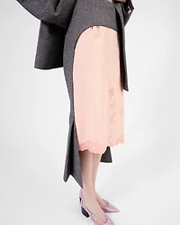 Embroidered habutai silk skirt