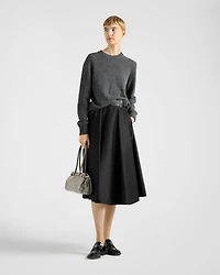 Chino circle midi-skirt