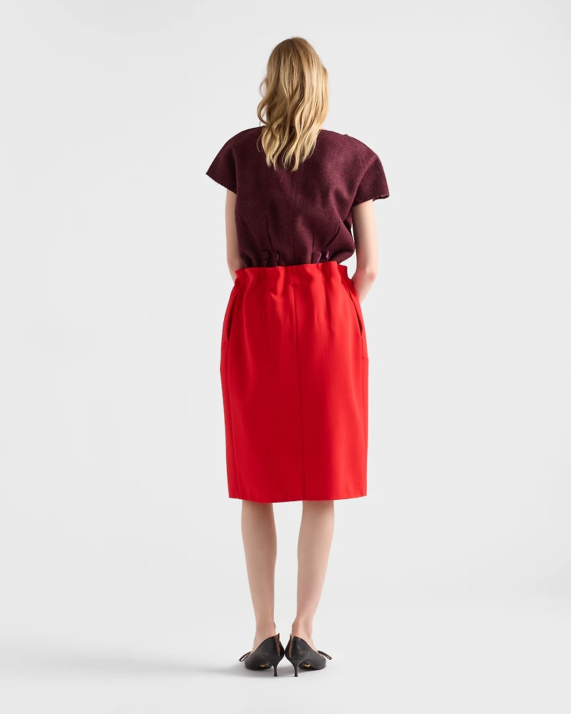 Melange natté midi skirt