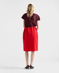 Melange natté midi skirt