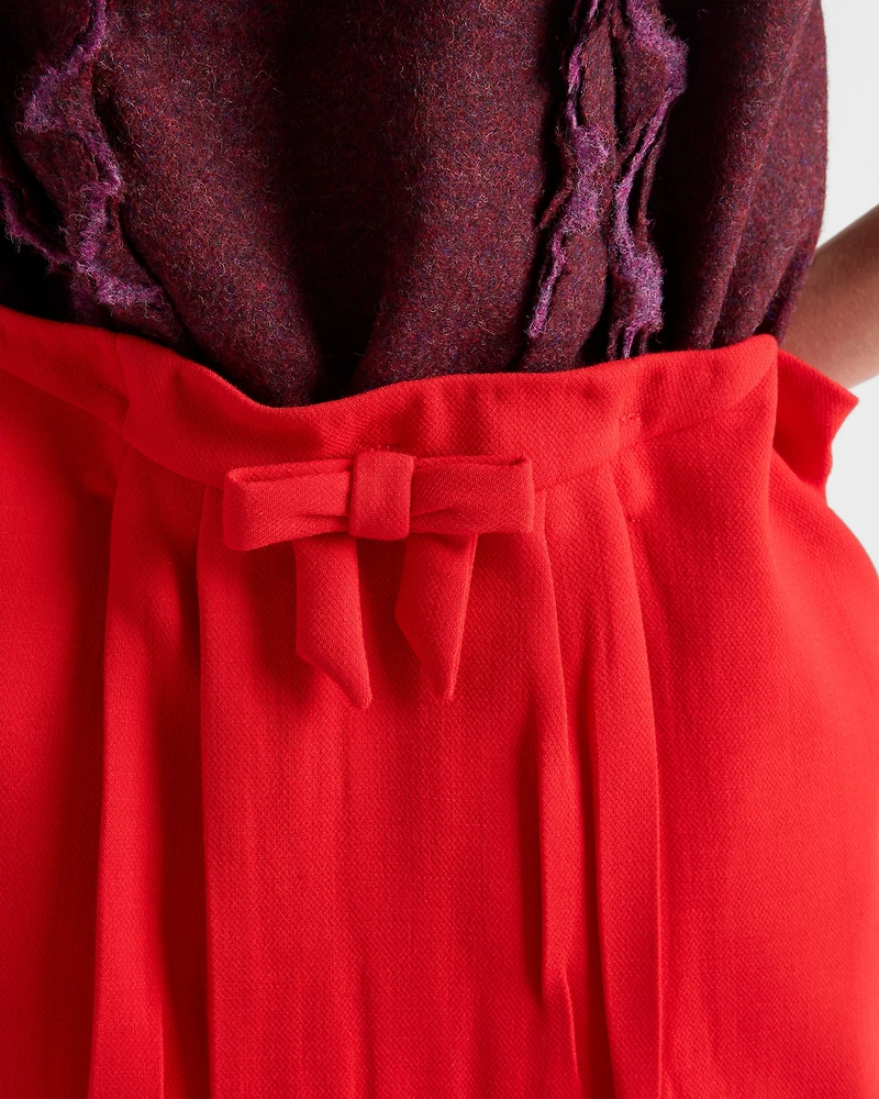Melange natté midi skirt
