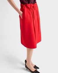 Melange natté midi skirt
