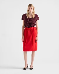 Melange natté midi skirt