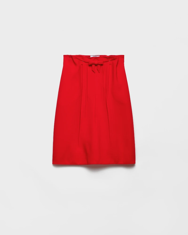 Melange natté midi skirt