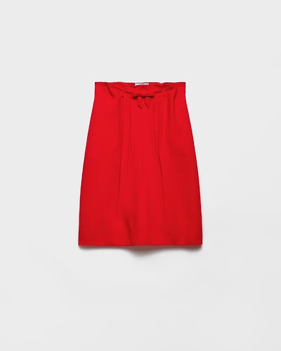 Melange natté midi skirt