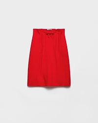 Melange natté midi skirt
