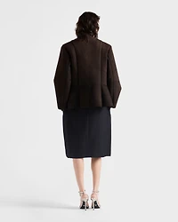 Chevron wool midi skirt